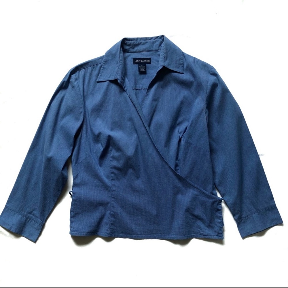 Ann Taylor wrap style quarter sleeve top
